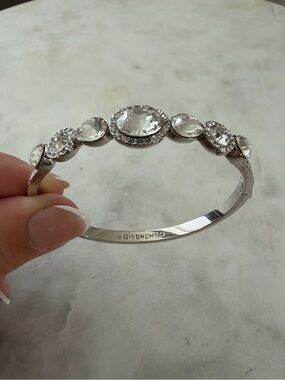Givenchy Silver-tone Crystal Bangle